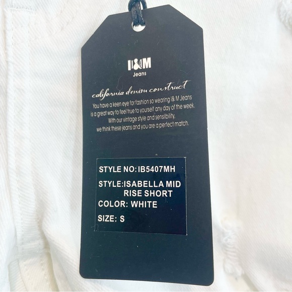 White Jean Shorts Denim Distressed Isabella Mis Rise Short NEW NWT Women’s Small - Picture 4 of 11